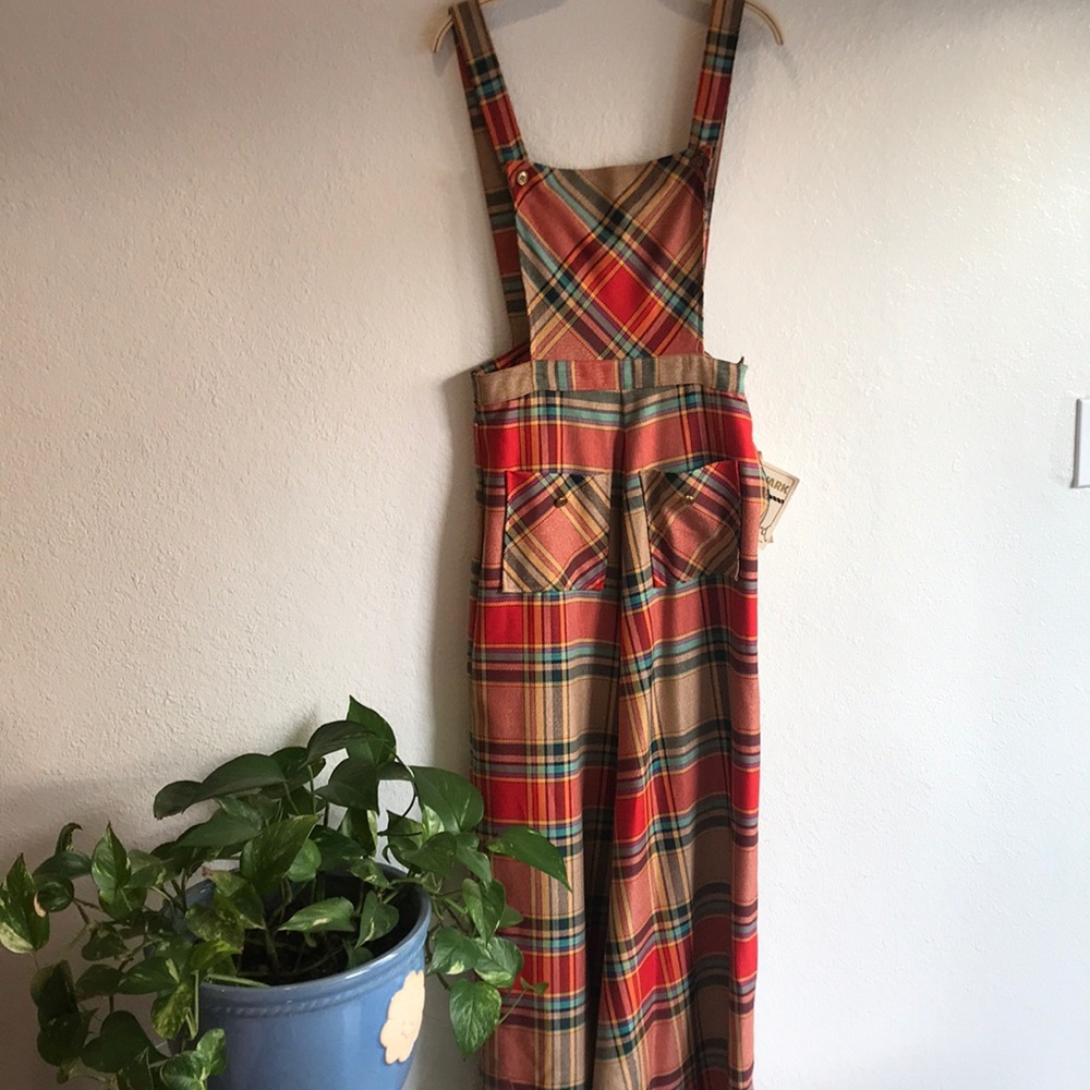 Vintage flannel sturdy overalls onesize